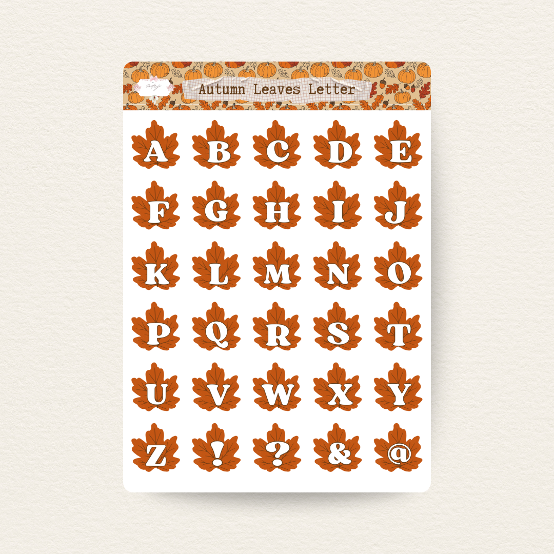 Autumn Leaves Letter Sticker Sheet