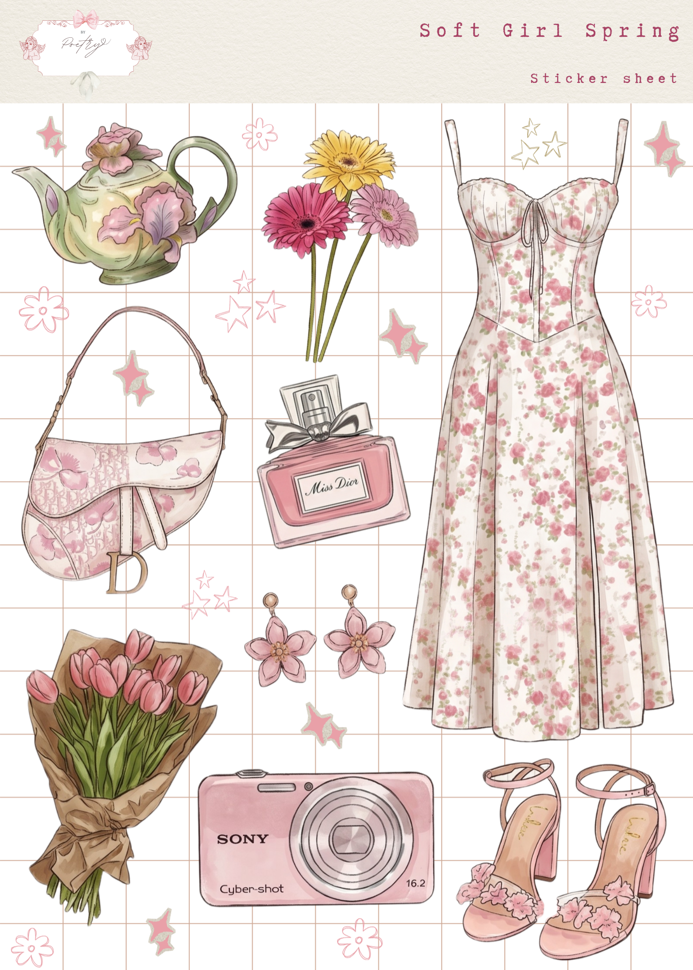 Soft Girl Spring Sticker Sheet