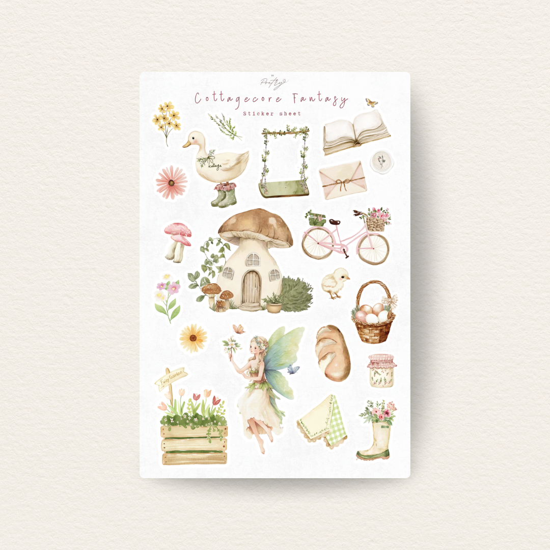Cottagecore Fantasy Sticker Sheet