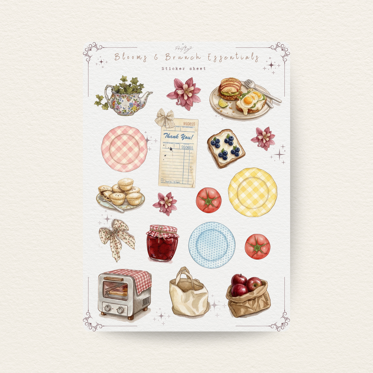 Blooms & Brunch Essentials Sticker Sheet