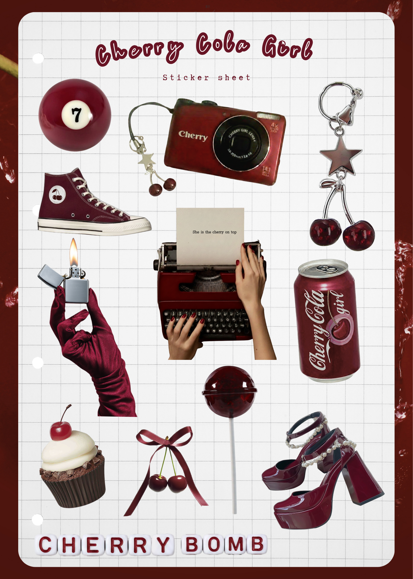 Cherry Cola Girl Sticker Sheet