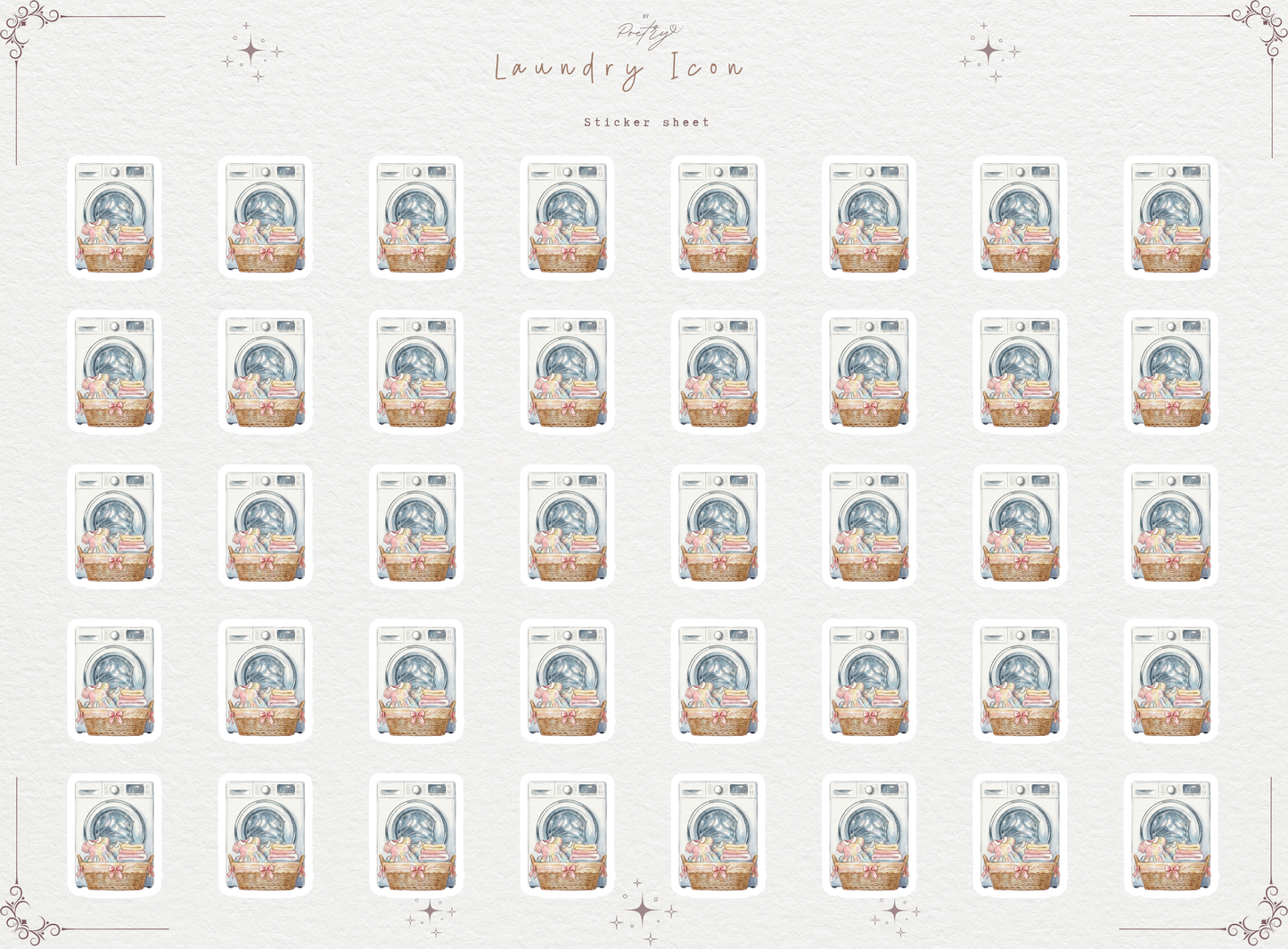 Laundry Icon Doodle Stickers | Planner & Journal Mini Icons