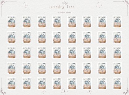 Laundry Icon Doodle Stickers | Planner & Journal Mini Icons