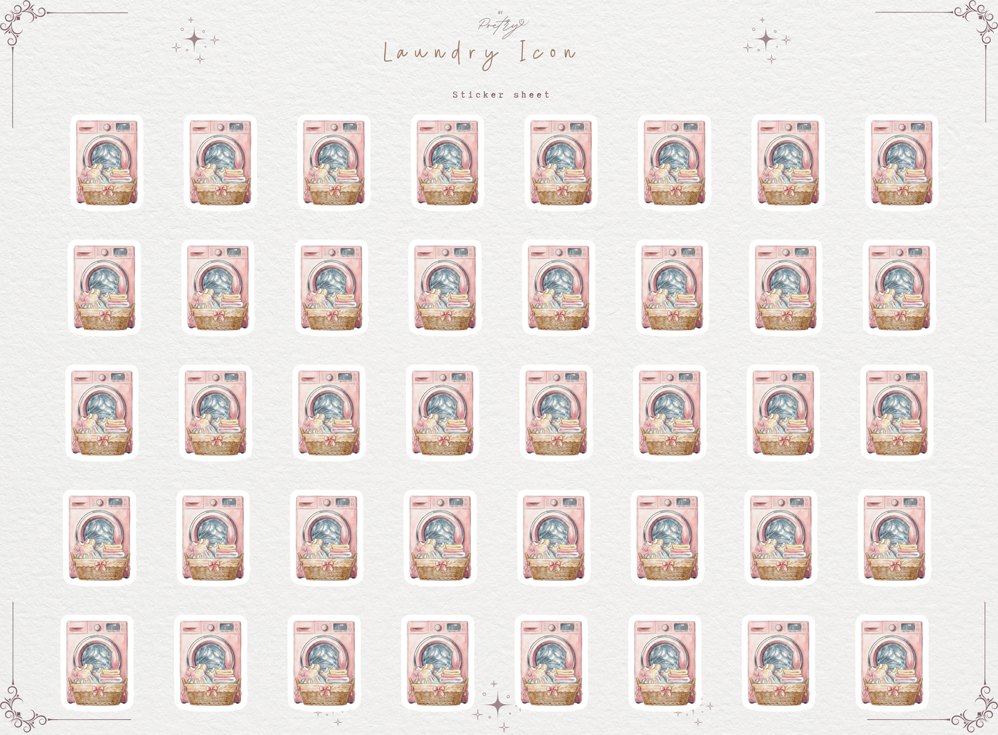 Laundry Icon Doodle Stickers | Planner & Journal Mini Icons