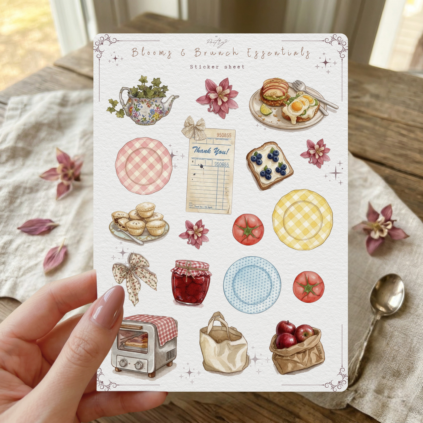 Blooms & Brunch Essentials Sticker Sheet