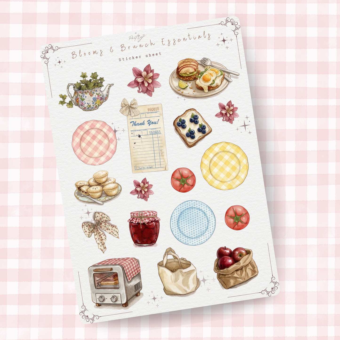 Blooms & Brunch Essentials Sticker Sheet