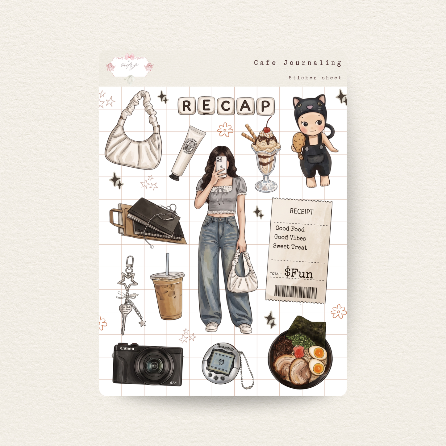 Cafe Journaling Sticker Sheet