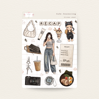 Cafe Journaling Sticker Sheet