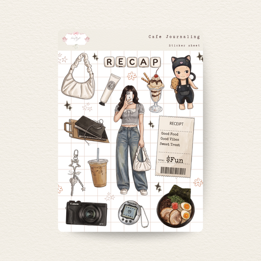 Cafe Journaling Sticker Sheet