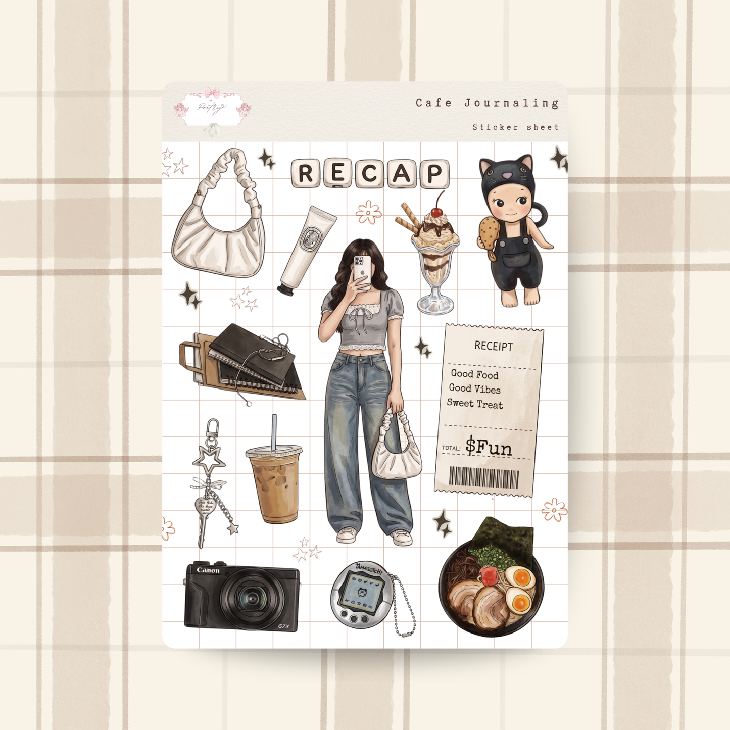 Cafe Journaling Sticker Sheet