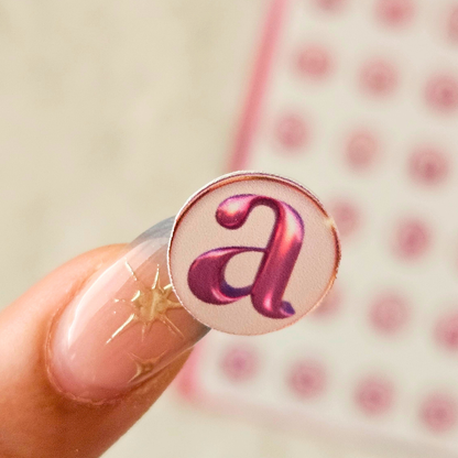 Chrome Pink Beads Sticker Sheet