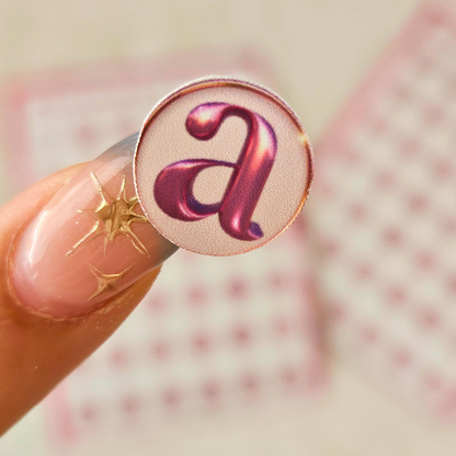 Chrome Pink Beads Sticker Sheet
