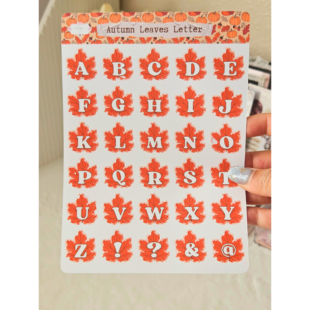 Autumn Leaves Letter Sticker Sheet