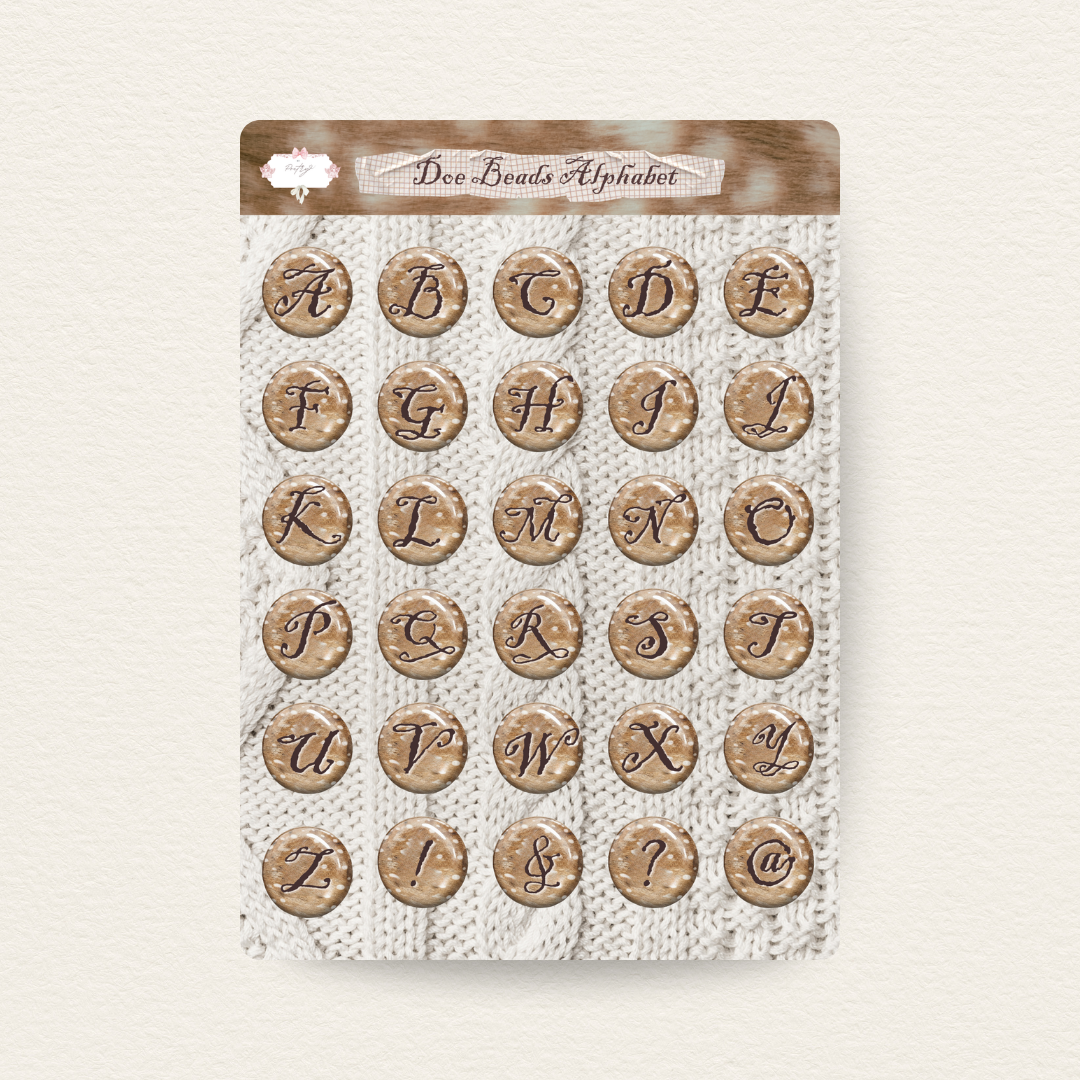 Doe Beads Alphabet Sticker Sheet
