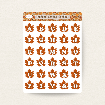 Autumn Leaves Letter Sticker Sheet