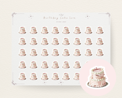 Birthday Cake Doodle Stickers: Planner & Journal Mini Icons