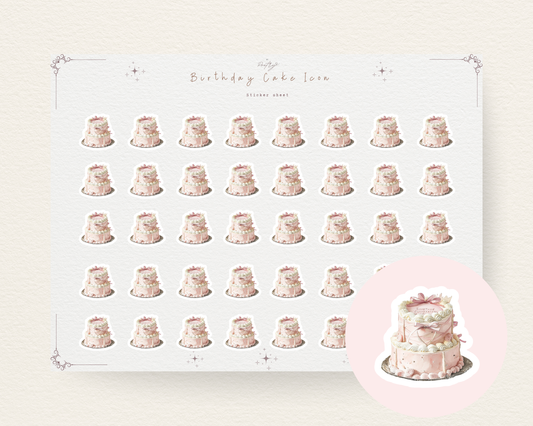 Birthday Cake Doodle Stickers: Planner & Journal Mini Icons