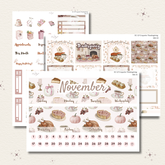 Coquette Thanksgiving Monthly KIT | Erin Condren 7x9 Vertical LifePlanner