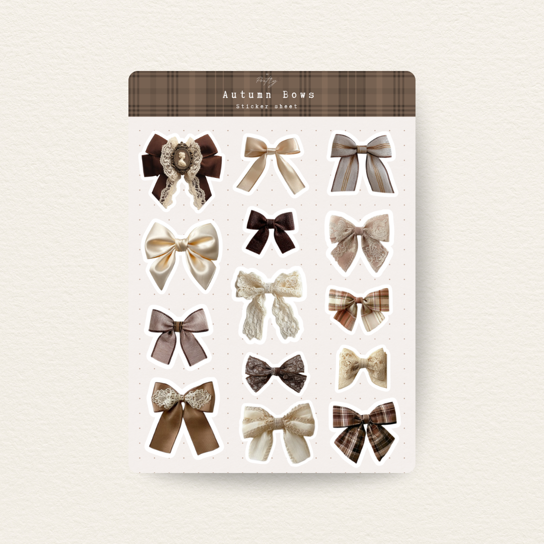 Autumn Bows Sticker Sheet