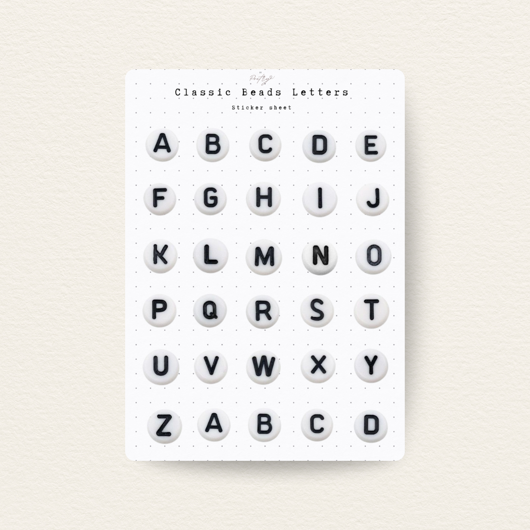 Classic Beads Letter Sticker Sheet