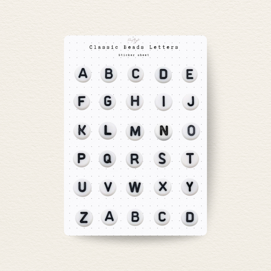 Classic Beads Letter Sticker Sheet