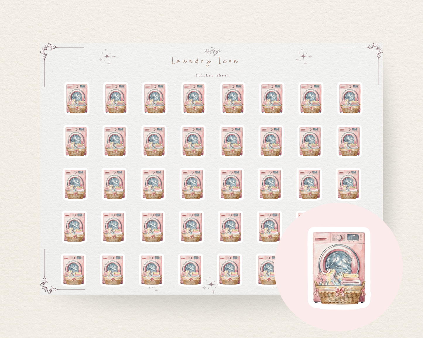 Laundry Icon Doodle Stickers | Planner & Journal Mini Icons