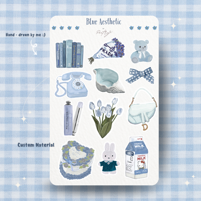 Blue Aesthetic Sticker Sheet
