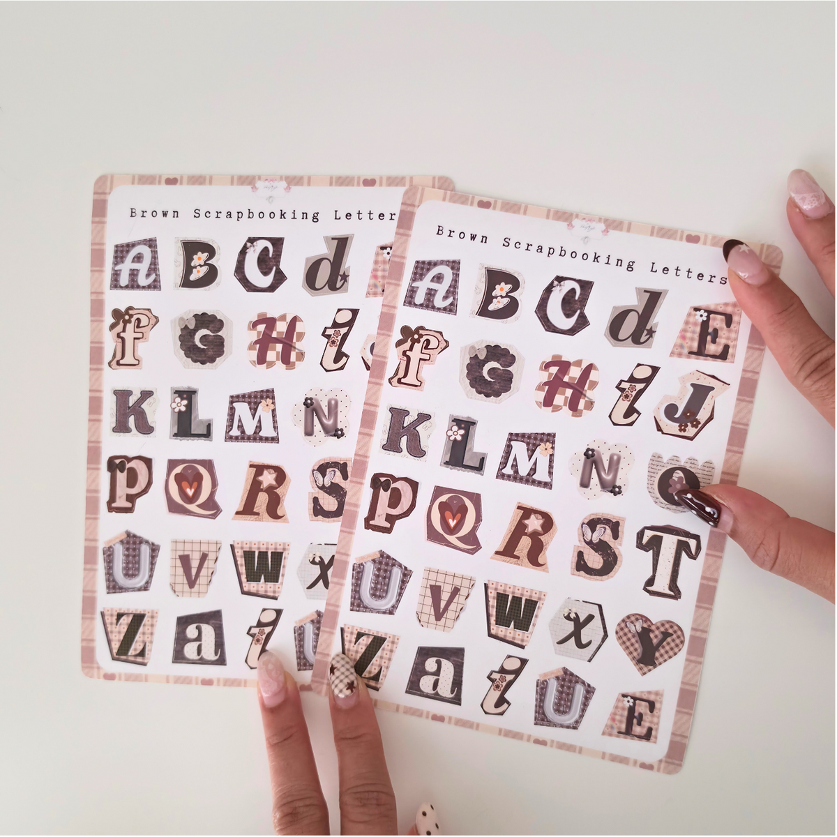 Brown Scrapbooking Letters Sticker Sheet