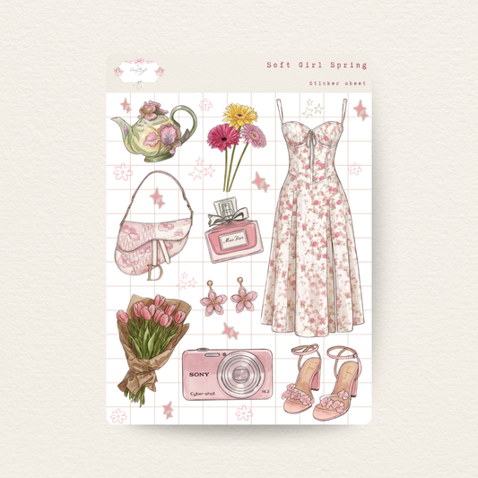 Soft Girl Spring Sticker Sheet