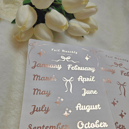 Foiled Monthly Script with Bows