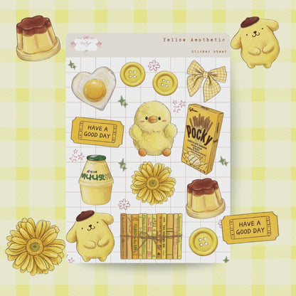 Yellow Aesthetic Sticker Sheet