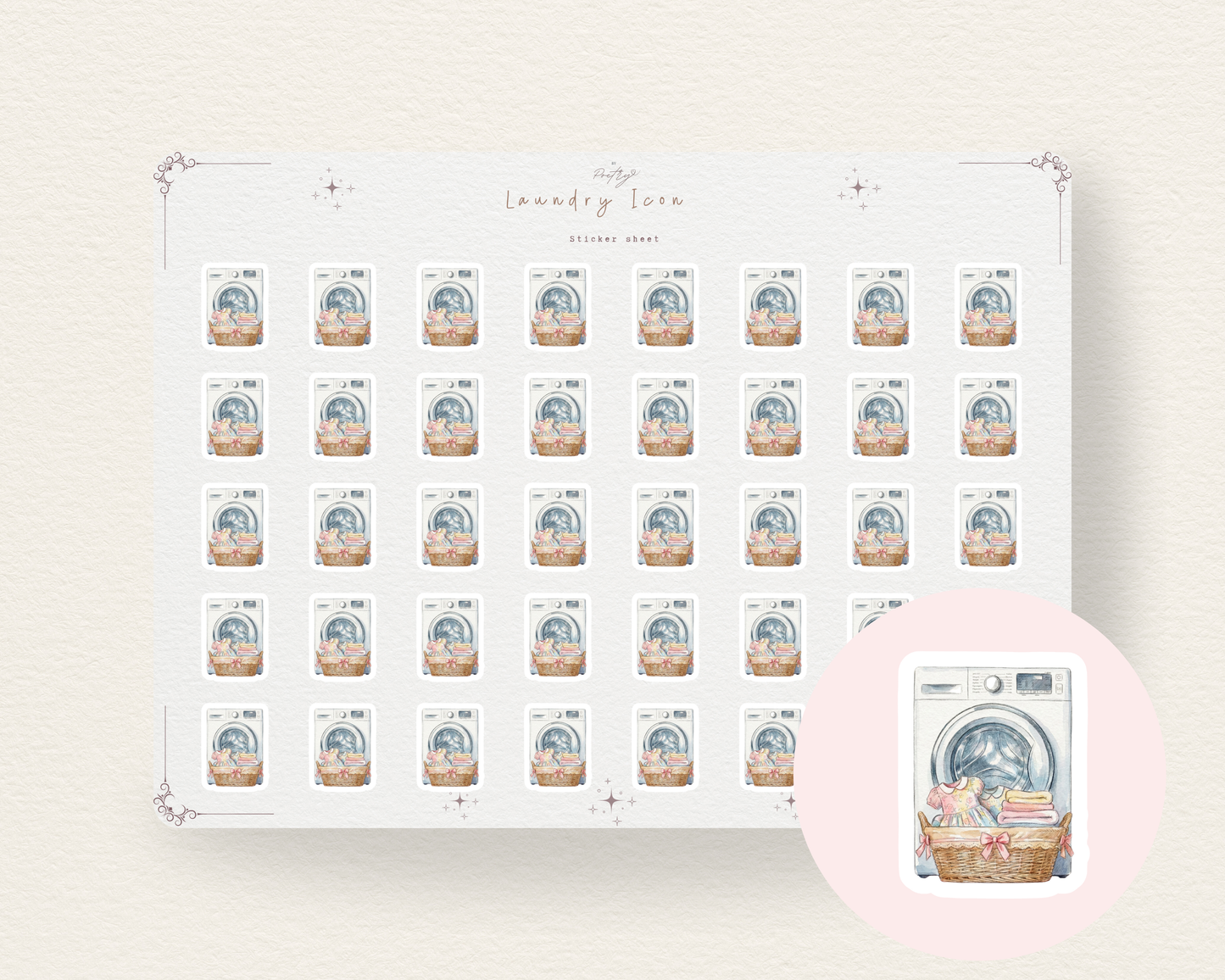 Laundry Icon Doodle Stickers | Planner & Journal Mini Icons